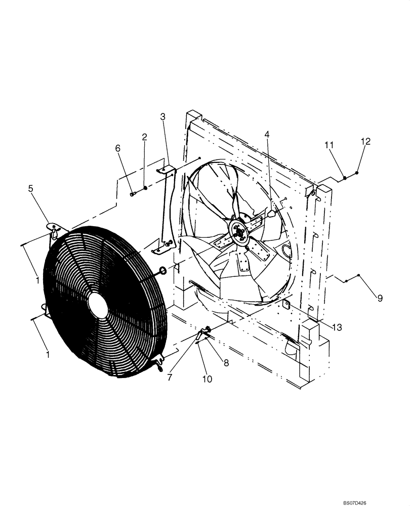 Схема запчастей Case 921E - (02-06) - FAN GUARD (02) - ENGINE