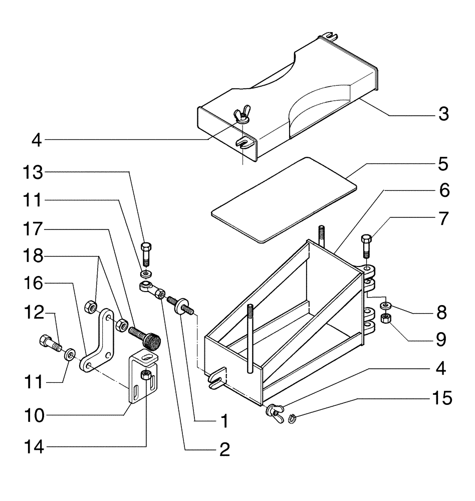 Схема запчастей Case 885B - (09-13[01]) - BATTERY LEFT SUPPORT (09) - CHASSIS/ATTACHMENTS