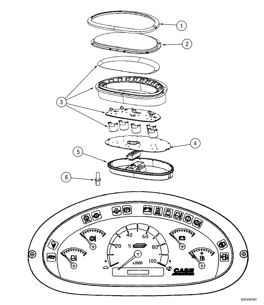 Схема запчастей Case 850K - (04-19) - INSTRUMENT CLUSTER (04) - ELECTRICAL SYSTEMS