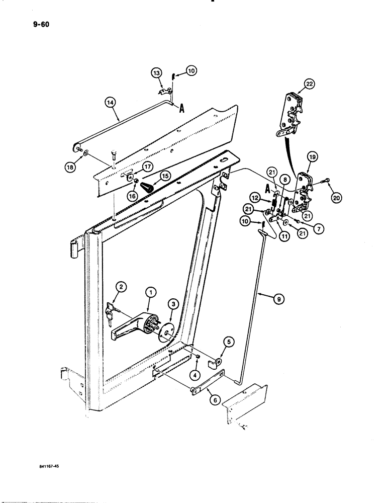 Схема запчастей Case W30 - (9-60) - CAB DOOR LATCH PARTS (09) - CHASSIS/ATTACHMENTS