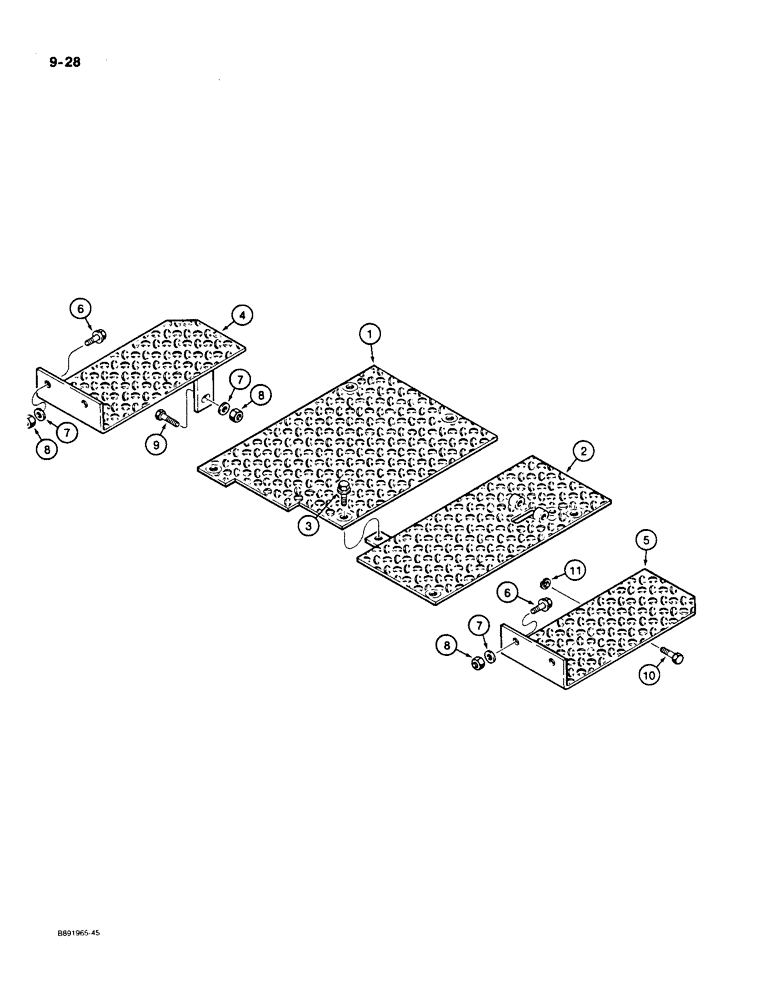 Схема запчастей Case 550 - (9-28) - FLOOR AND STEP PLATES (09) - CHASSIS/ATTACHMENTS