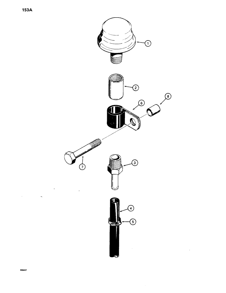 Схема запчастей Case 1450 - (153A) - TRANSMISSION BREATHER (06) - POWER TRAIN