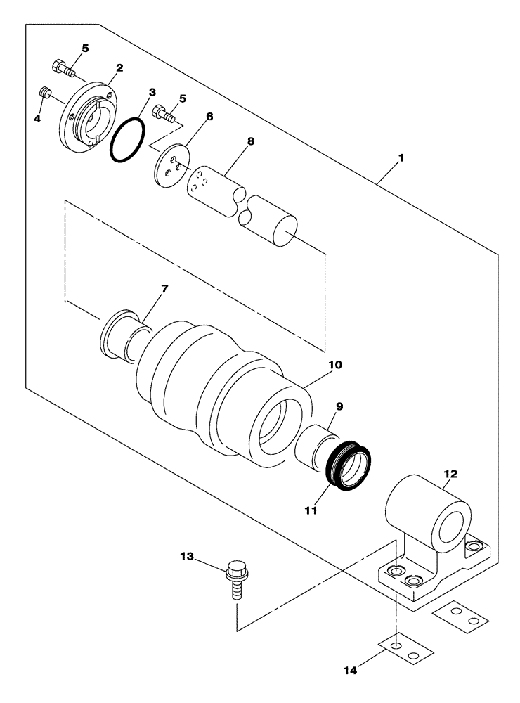 Схема запчастей Case CX300C - (05-002-00[01]) - ROLLER UPPER (11) - TRACKS/STEERING