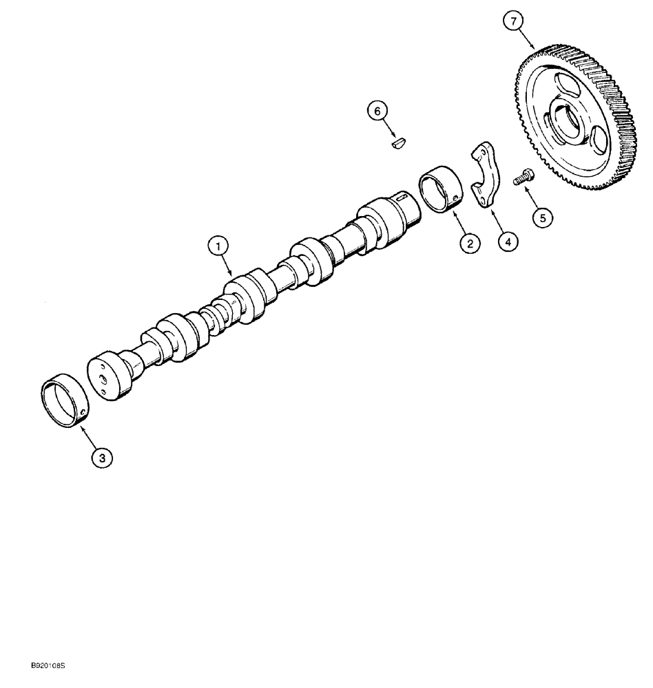 Схема запчастей Case 550G - (2-40) - CAMSHAFT, 4-390 AND 4T-390 ENGINE, PRIOR TO P.I.N. JJG0255794 (01) - ENGINE