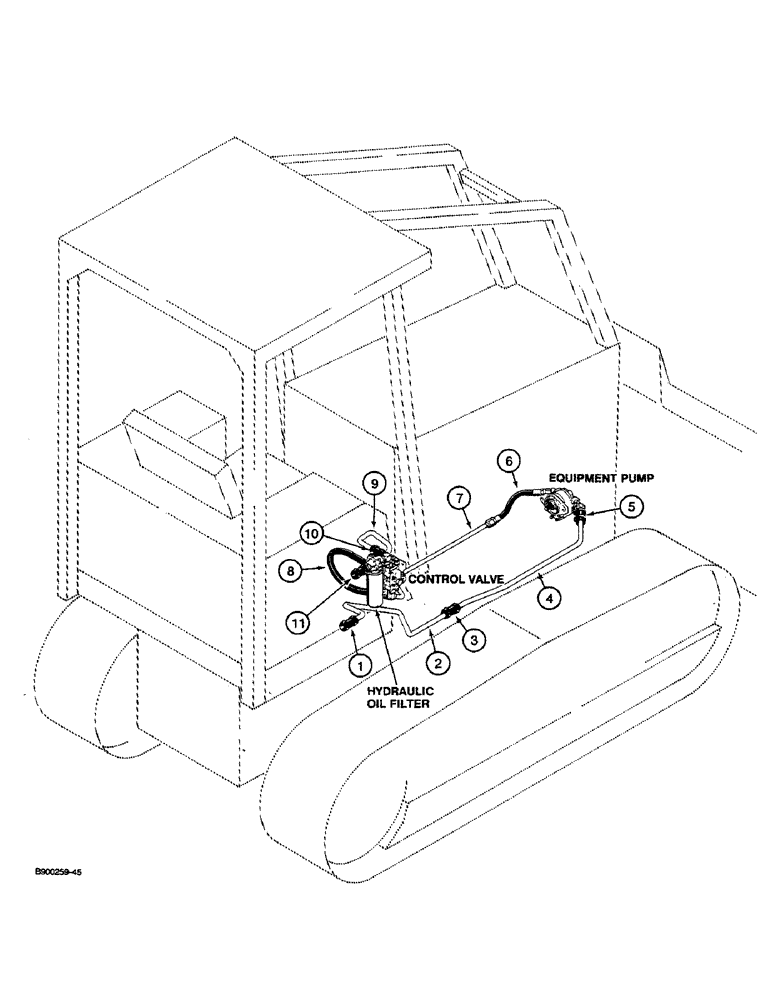 Схема запчастей Case 455C - (1-10) - PICTORIAL INDEX, EQUIPMENT HYDRAULIC CIRCUIT, SUPPLY AND RETURN LINES (00) - PICTORIAL INDEX