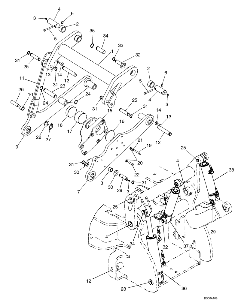 Схема запчастей Case 570MXT - (09-13) - FRAME - HITCH, THREE POINT (09) - CHASSIS/ATTACHMENTS