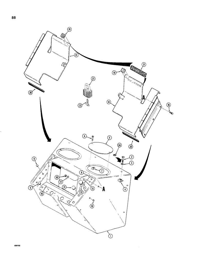 Схема запчастей Case 480C - (088) - INSTRUMENT PANEL AND COVERS, TRACTOR SERIAL NUMBER 8967053 AND AFTER (55) - ELECTRICAL SYSTEMS