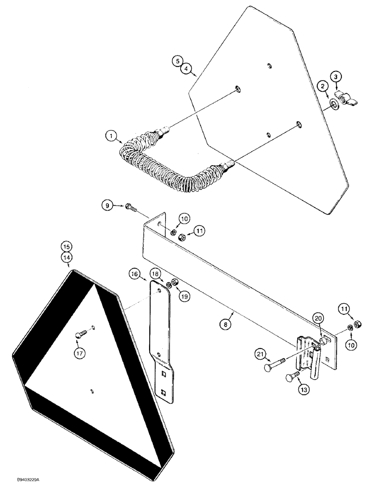 Схема запчастей Case 480F - (9-158) - SLOW MOVING VEHICLE EMBLEM (09) - CHASSIS/ATTACHMENTS