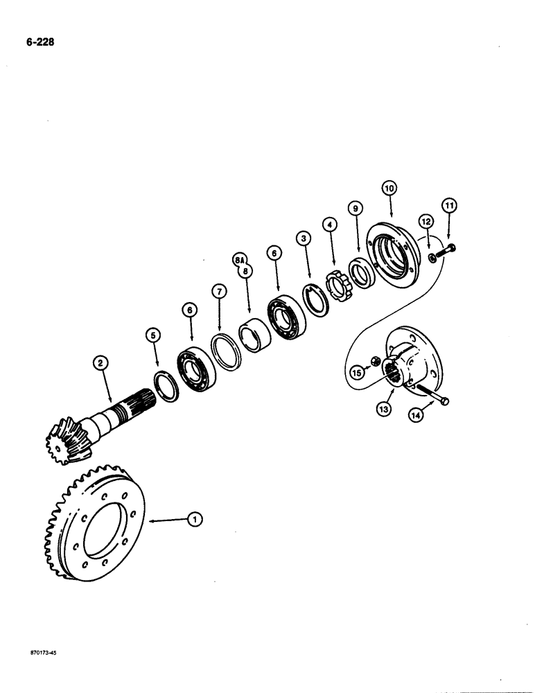 Схема запчастей Case 580K - (06-228) - FRONT DRIVE AXLE, RING AND PINION GEAR SET (06) - POWER TRAIN