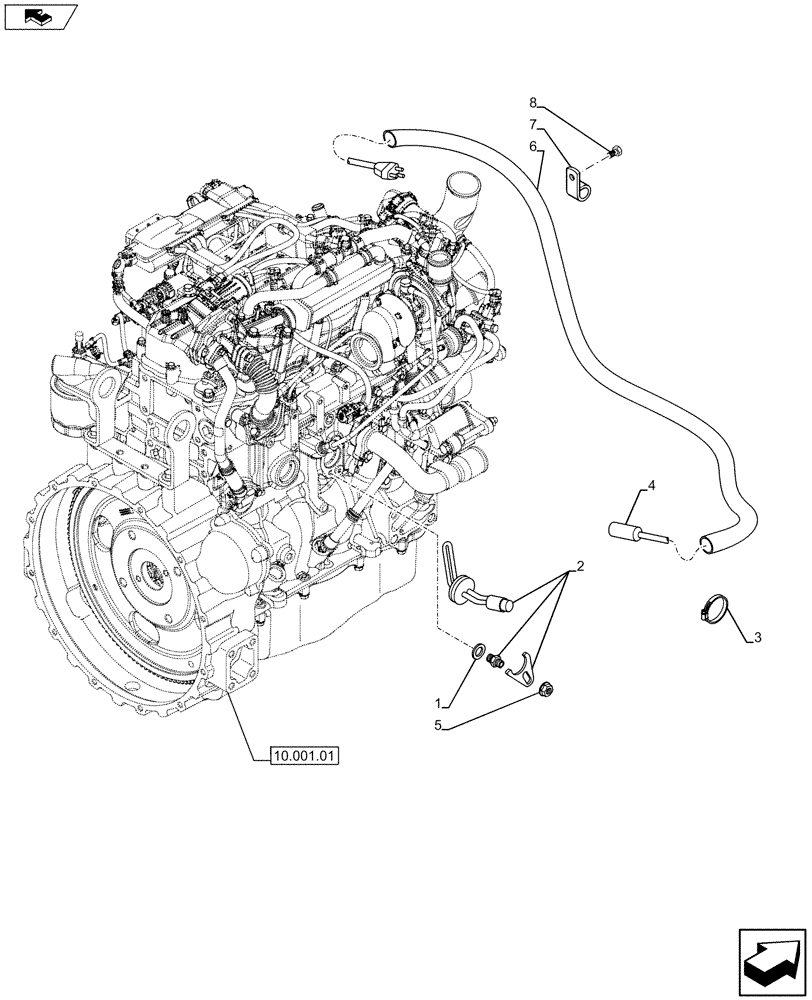 Схема запчастей Case 580SN WT - (55.202.01) - VAR - 423088 - ENGINE BLOCK HEATER (55) - ELECTRICAL SYSTEMS