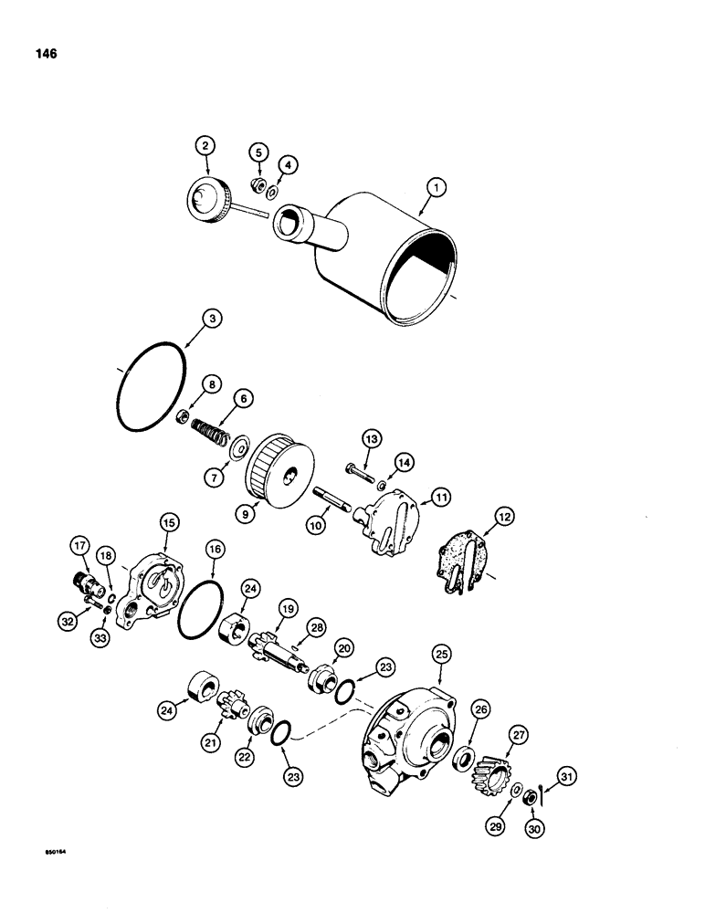 Схема запчастей Case 580D - (146) - D84179 POWER STEERING PUMP, TRACTORS WITHOUT LOADER (05) - STEERING