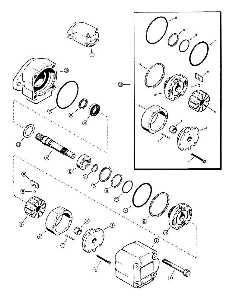 Схема запчастей Case 680CK - (250) - L11273 EQUIPMENT PUMP, USED BEFORE TRACTOR SERIAL NO. 9101905 (35) - HYDRAULIC SYSTEMS