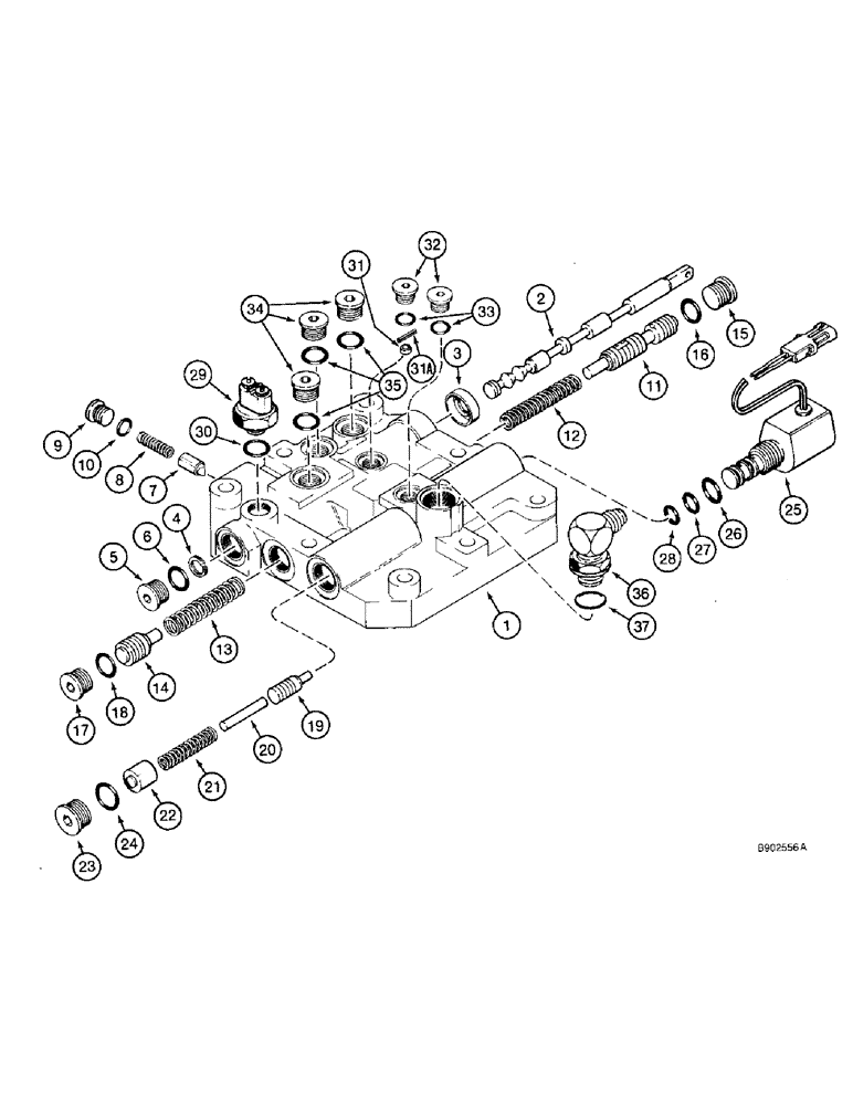 Схема запчастей Case 590 - (6-18) - 1343543C2 TRANSAXLE ASSEMBLY, POWER SHUTTLE, VALVE ASSEMBLY (06) - POWER TRAIN