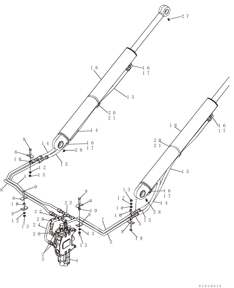 Схема запчастей Case 580SM - (08-04) - HYDRAULICS - CYLINDER, LOADER LIFT (08) - HYDRAULICS