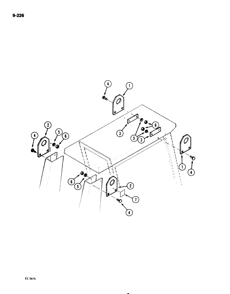 Схема запчастей Case 1825 - (9-226) - LIFTING EYES (09) - CHASSIS/ATTACHMENTS