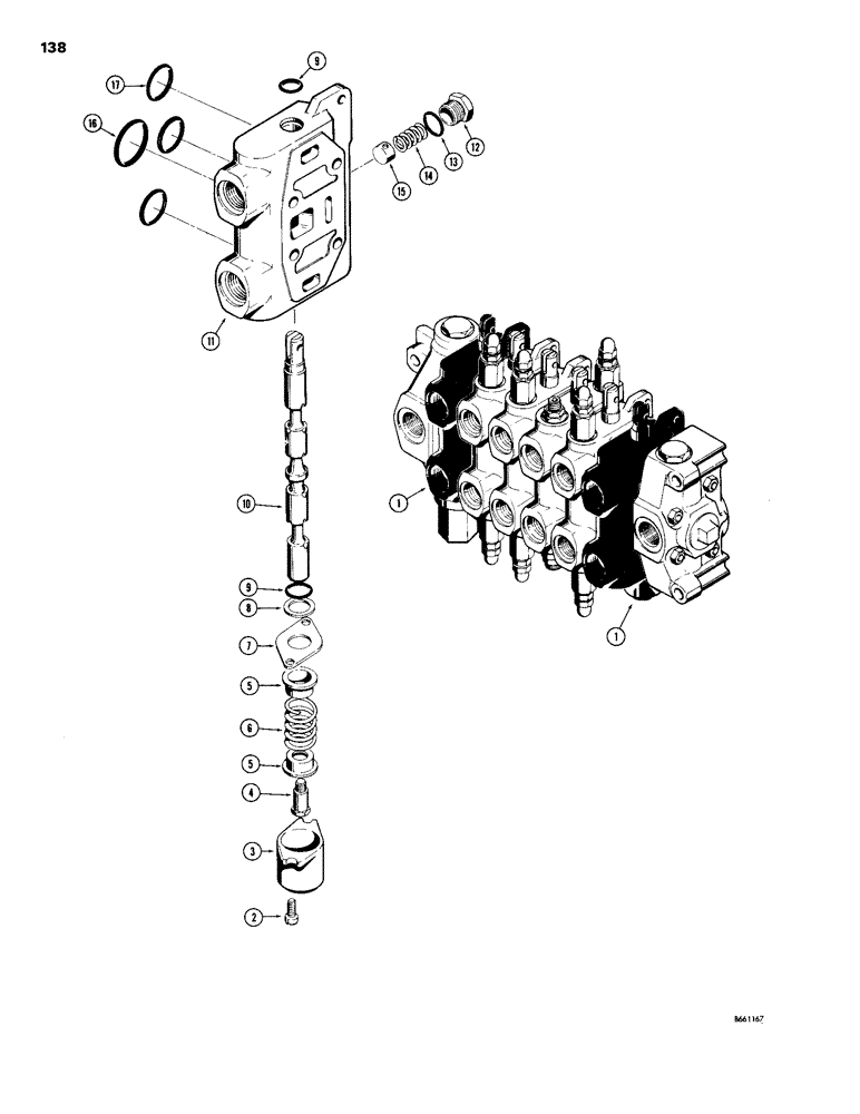 Схема запчастей Case 26S - (138) - D26842 BACKHOE STABILIZER SECTION 