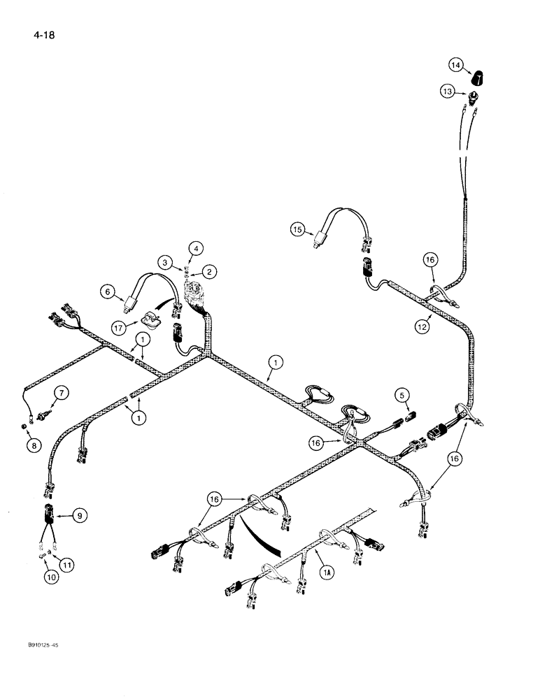 Схема запчастей Case 780D - (4-18) - ELECTRICAL CIRCUIT, REAR HARNESS AND CONNECTIONS (04) - ELECTRICAL SYSTEMS