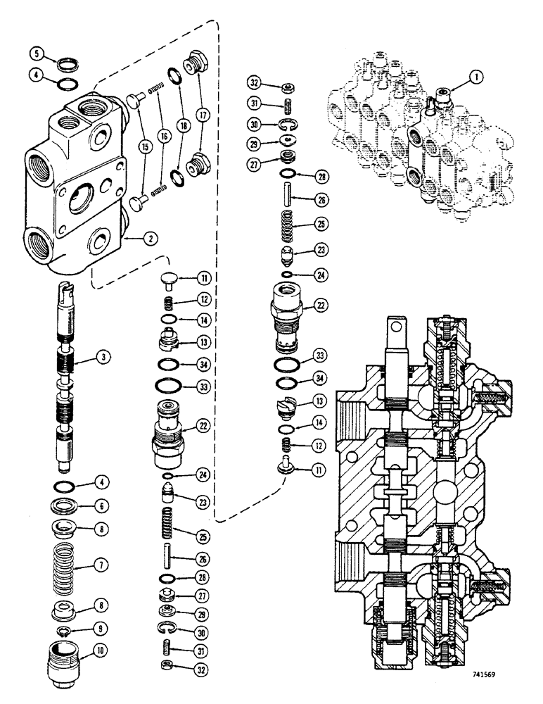 Схема запчастей Case 680CK - (280) - G34452 SWING SECTION (35) - HYDRAULIC SYSTEMS