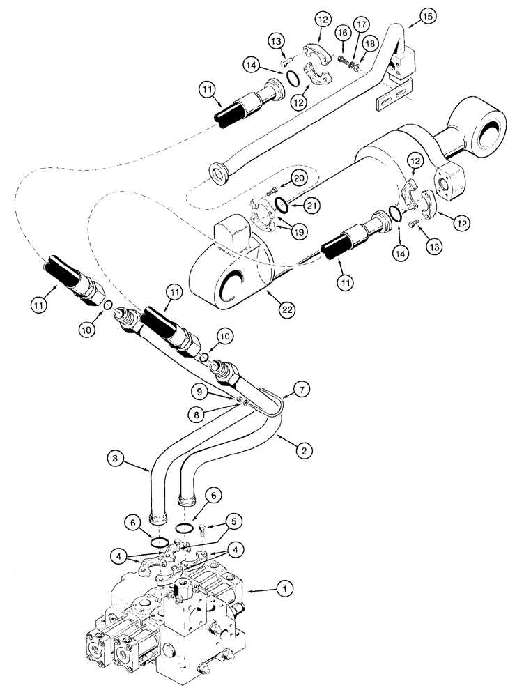 Схема запчастей Case 921B - (8-034) - HYDRAULIC CIRCUIT - LOADER BUCKET (08) - HYDRAULICS