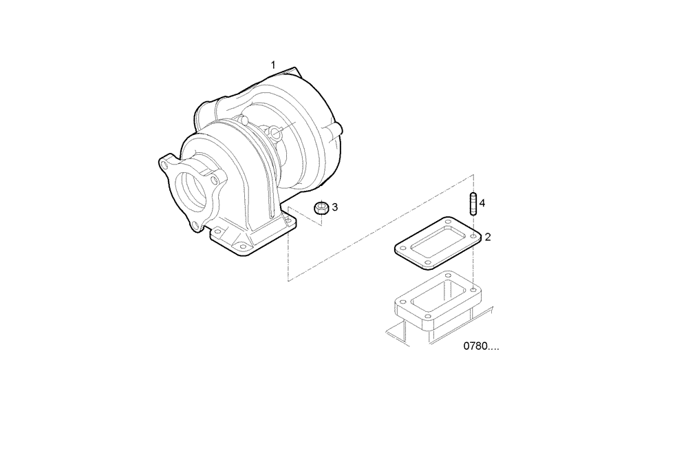 Схема запчастей Case F4GE9454K J604 - (2400.312) - TURBOCHARGER 