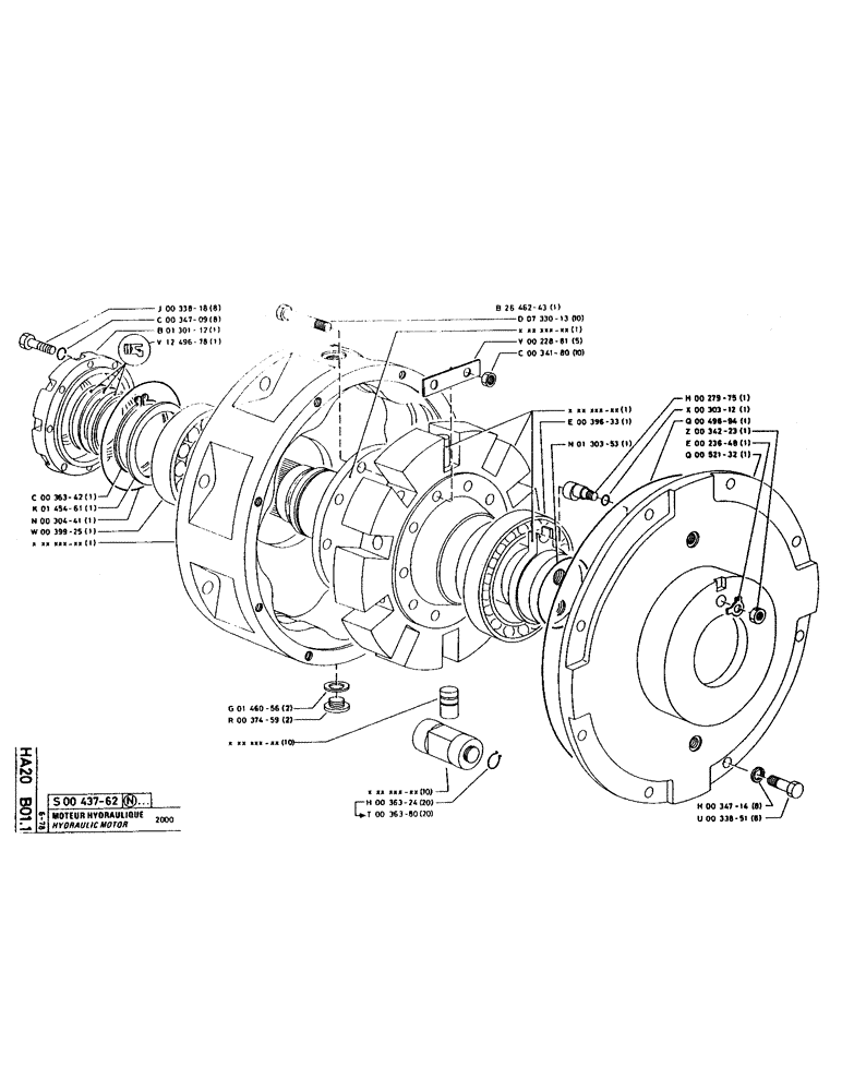 Схема запчастей Case LC80 - (061) - HYDRAULIC MOTOR 