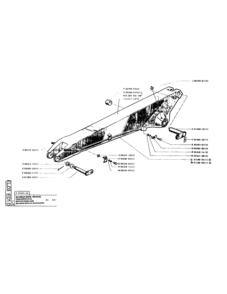 Схема запчастей Case LC80M - (110) - GRAB DIPPER STICK 