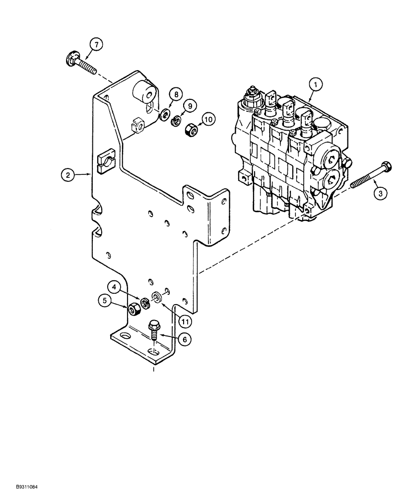 Схема запчастей Case 650G - (8-32) - EQUIPMENT CONTROL VALVE AND MOUNTING (08) - HYDRAULICS