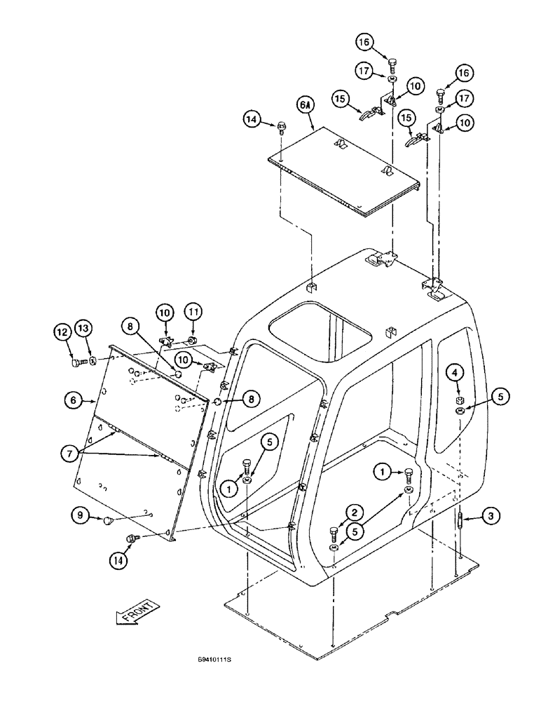 Схема запчастей Case 9040B - (9-066) - CAB VANDAL GUARDS (09) - CHASSIS