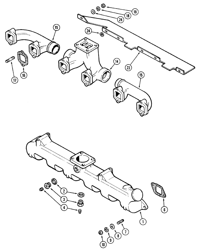 Схема запчастей Case 1280 - (036) - INTAKE MANIFOLD, 504BDT DIESEL ENGINE (01) - ENGINE