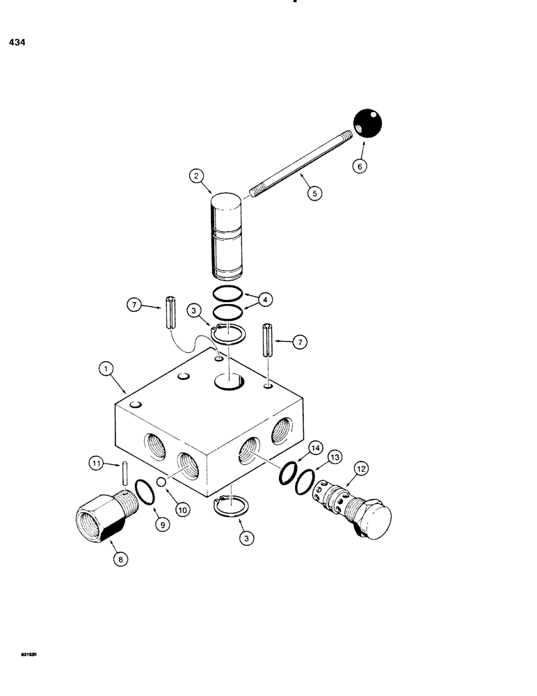 Схема запчастей Case SD100 - (434) - H582064 PTO CONTROL VALVE (35) - HYDRAULIC SYSTEMS