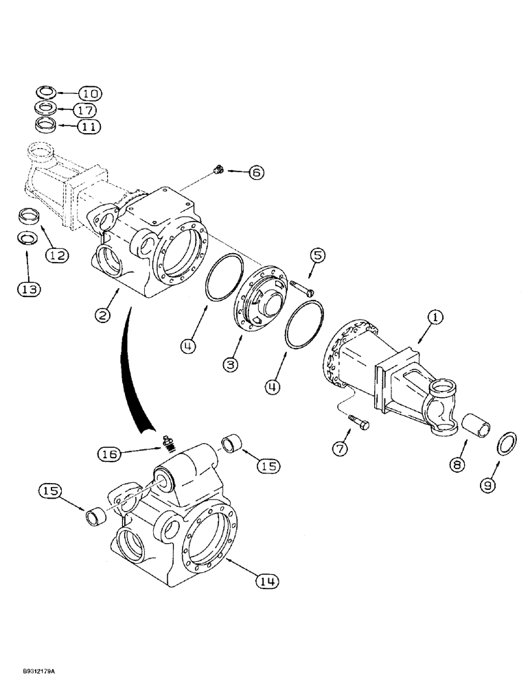 Схема запчастей Case 560 - (6-40) - FRONT AND REAR DRIVE AXLE ASSEMBLIES, AXLE HOUSING (06) - POWER TRAIN