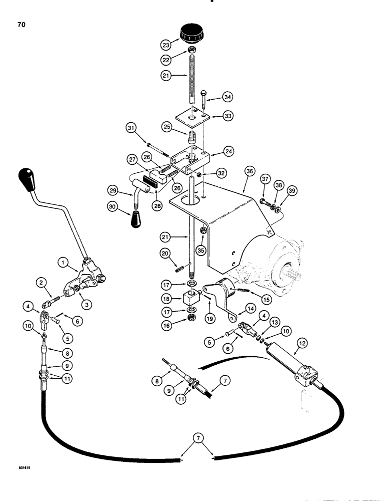 Схема запчастей Case SD100 - (070) - FORWARD AND REVERSE CONTROLS, WITH HYDRO-BACK NEUTRAL CENTERING, USED ON 30+4 S/N 1223228 AND AFTER (29) - HYDROSTATIC DRIVE