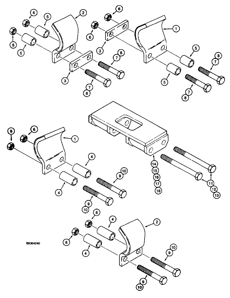 Схема запчастей Case 660 - (9-078) - STANDARD DIGGING TEETH (09) - CHASSIS/ATTACHMENTS