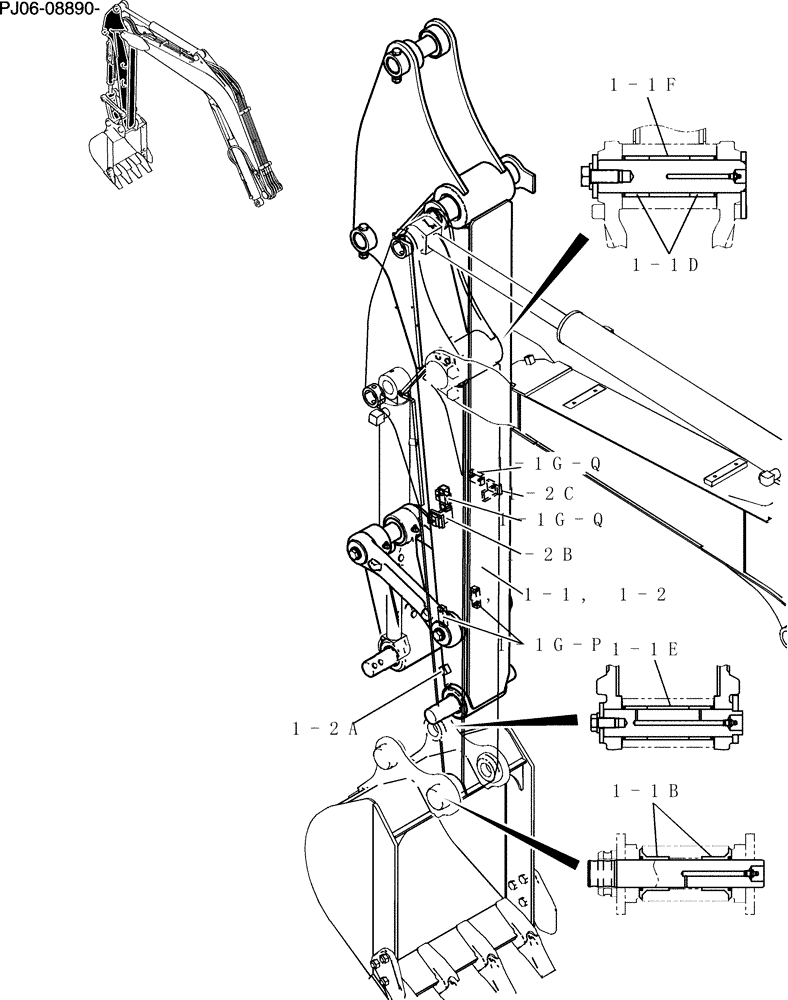 Схема запчастей Case CX50B - (580-60[1]) - ARM ASSEMBLY, STD 1.56M (84) - BOOMS, DIPPERS & BUCKETS