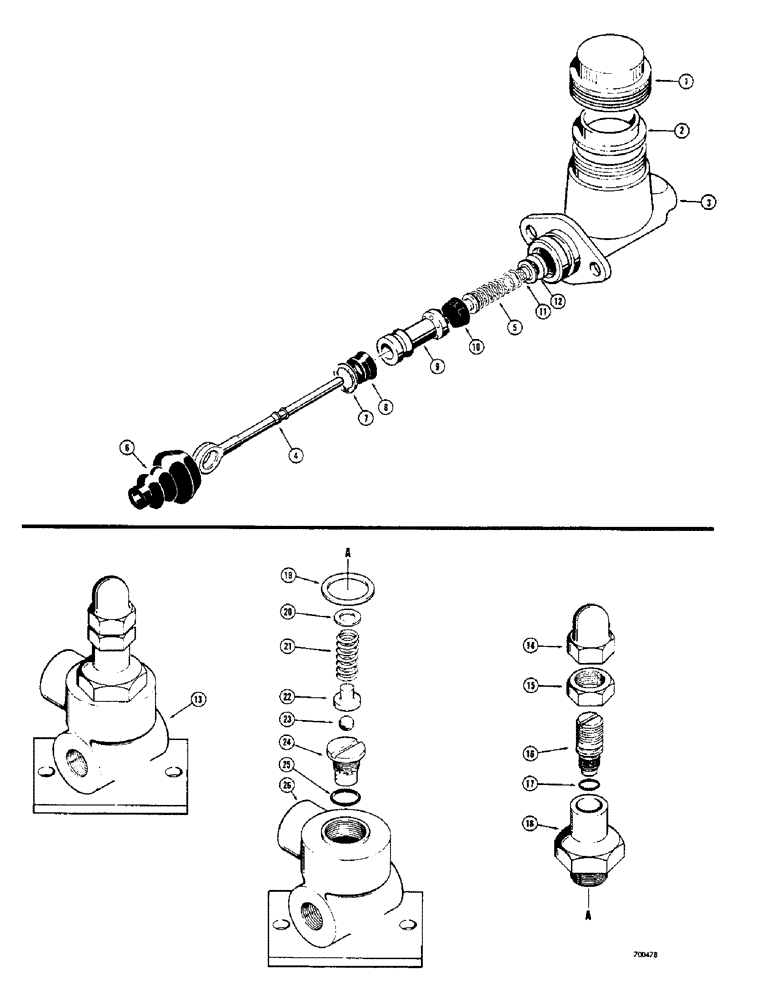 Схема запчастей Case 400C - (138) - D51206 BRAKE MASTER CYLINDER (07) - BRAKES