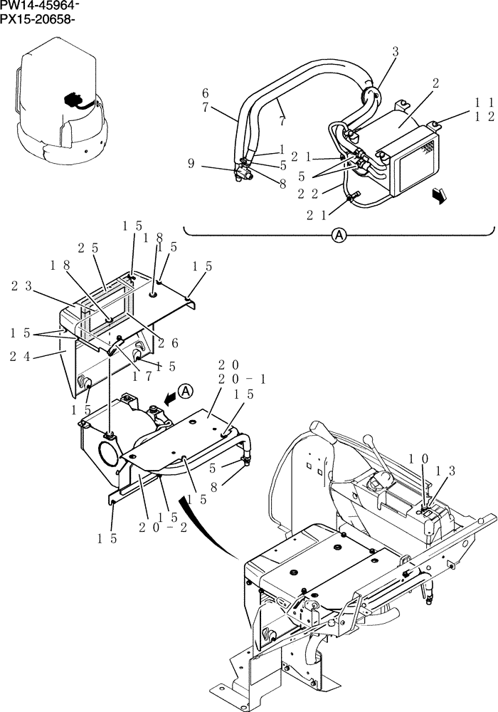 Схема запчастей Case CX36B - (282-01[1]) - HEATER ASSEMBLY (WITH HEATER) (05) - SUPERSTRUCTURE