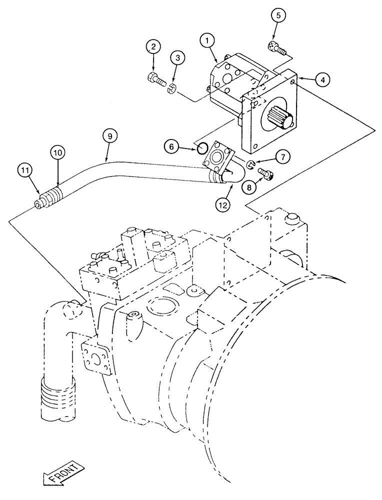 Схема запчастей Case 9050 - (8-05A) - AUXILIARY HYDRAULIC PUMP, AND SUCTION LINE, FOR TIMBER KING MODELS (08) - HYDRAULICS