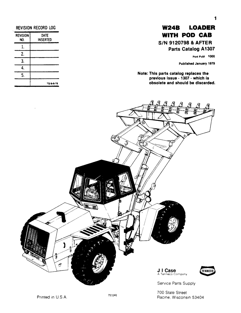Схема запчастей Case W24B - (001) - REVISION RECORD LOG (00) - PICTORIAL INDEX