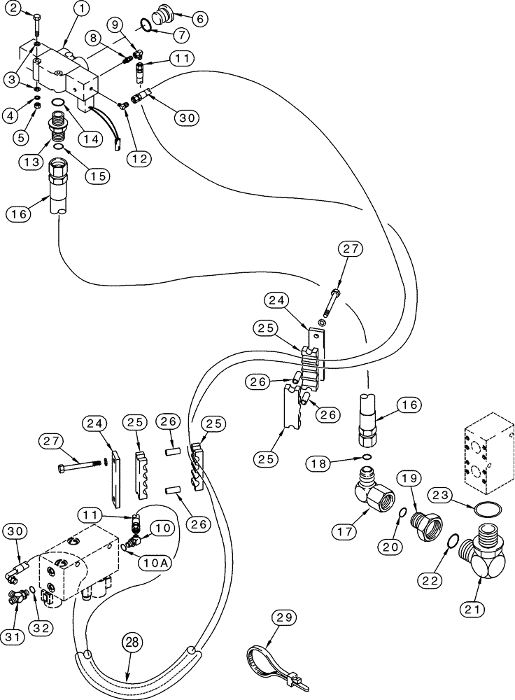 Схема запчастей Case 921C - (08-54) - HYDRAULICS - RIDE CONTROL (08) - HYDRAULICS