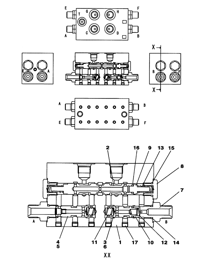 Схема запчастей Case CX350 - (08-189-07[01]) - VALVE, CUSHION - PILOT - WITH VALVE, PRESSURE RELIEF (08) - HYDRAULICS