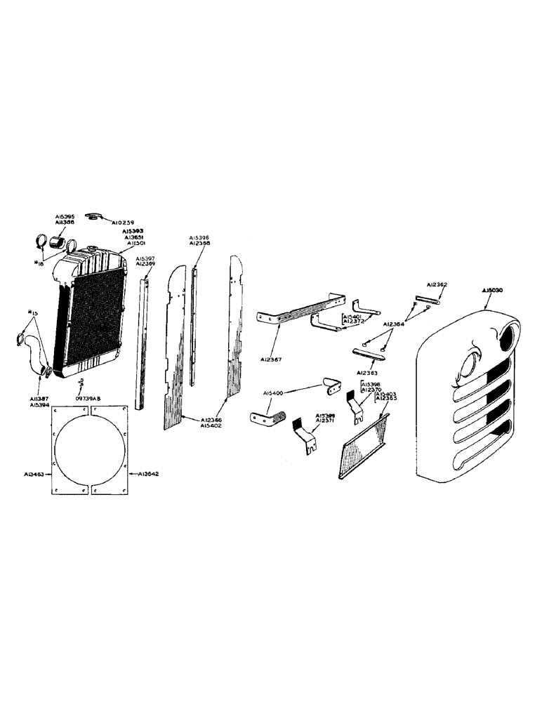 Схема запчастей Case W9 - (068) - 19-1/2" WIDTH RADIATOR AND GRILLE, 22" WIDTH RADIATOR AND (02) - ENGINE