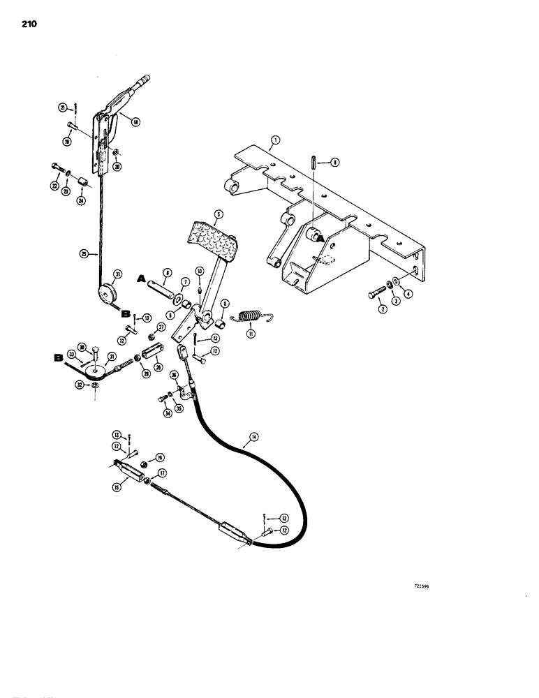 Схема запчастей Case 1150B - (210) - MANUAL BRAKES (04) - UNDERCARRIAGE