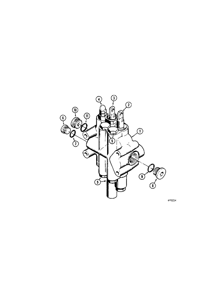 Схема запчастей Case 350 - (336[1]) - D45037 EQUIPMENT VALVE - TWO SPOOL (07) - HYDRAULIC SYSTEM