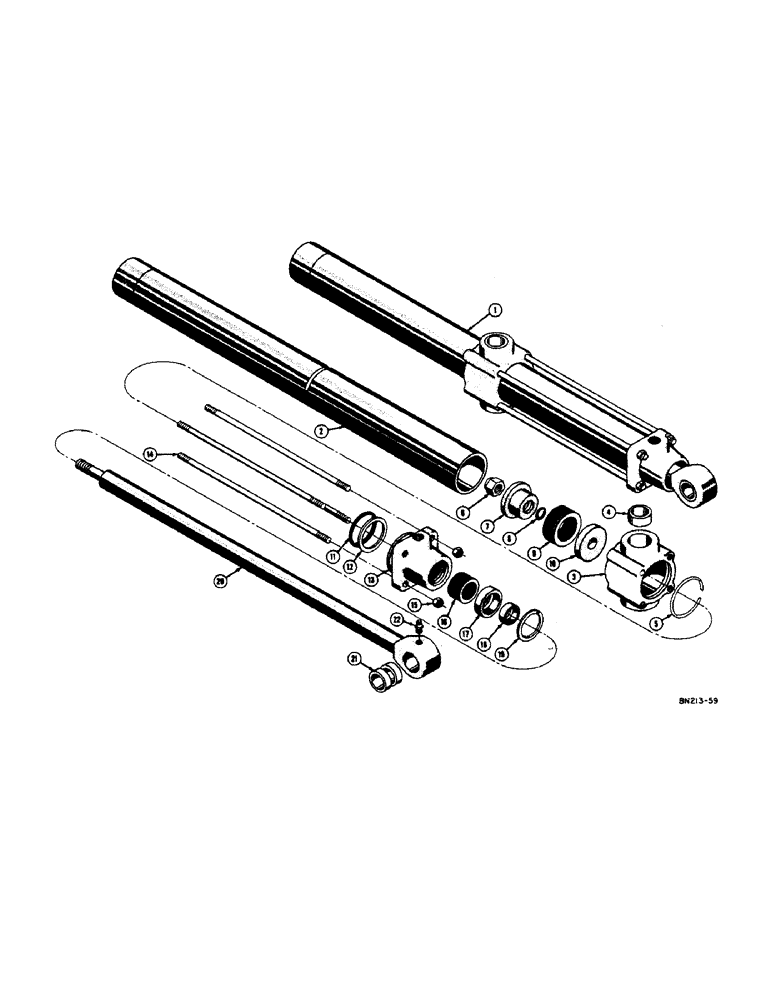 Схема запчастей Case 310D - (142[1]) - D25699 AND D25700 DOZER LIFT HYDRAULIC CYLINDERS (07) - HYDRAULIC SYSTEM