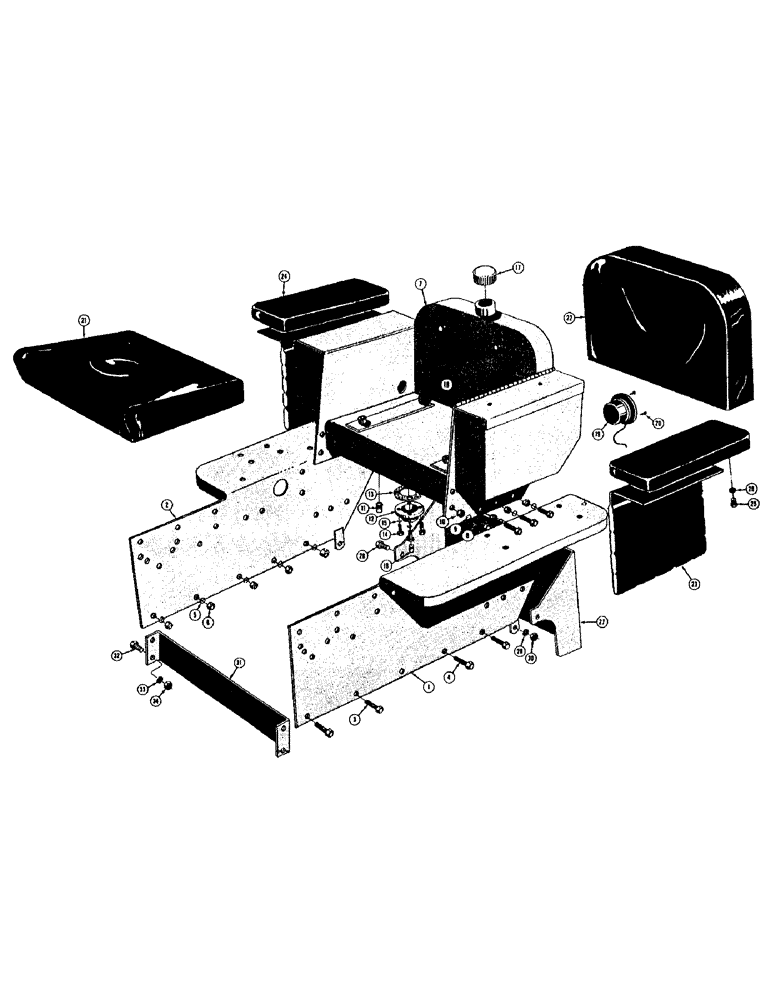 Схема запчастей Case 420B - (056) - FENDERS, FUEL TANK, SEAT, AND CUSHIONS (05) - UPPERSTRUCTURE CHASSIS