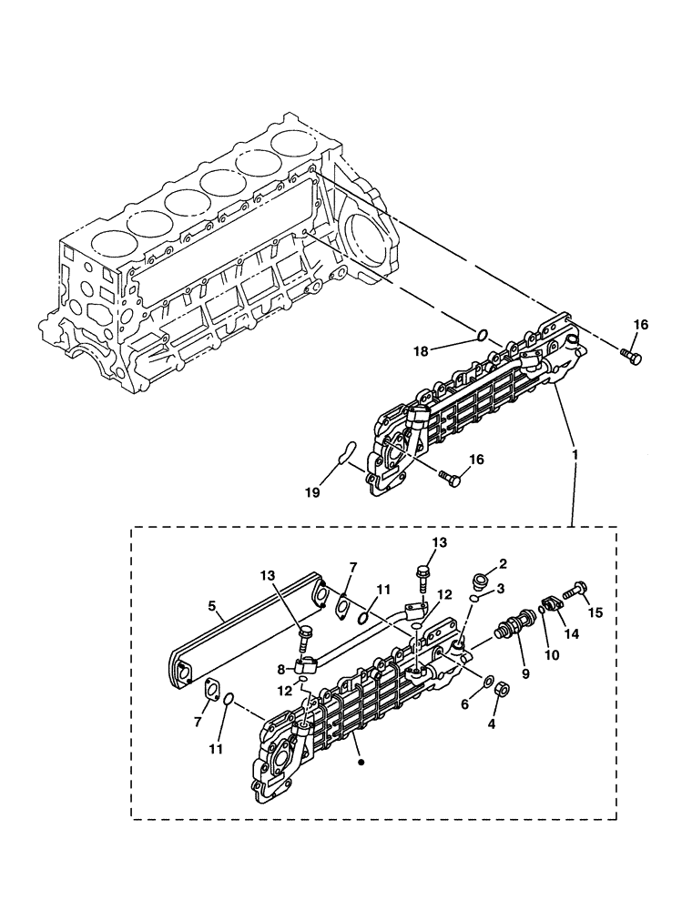 Схема запчастей Case CX350 - (02-037-00[01]) - OIL COOLER - ENGINE (03) - FUEL SYSTEM