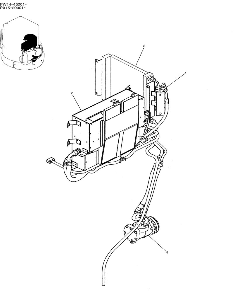 Схема запчастей Case CX31B - (05-027) - COOLER ASSY, P/N PW20M00022F1 (50) - CAB CLIMATE CONTROL