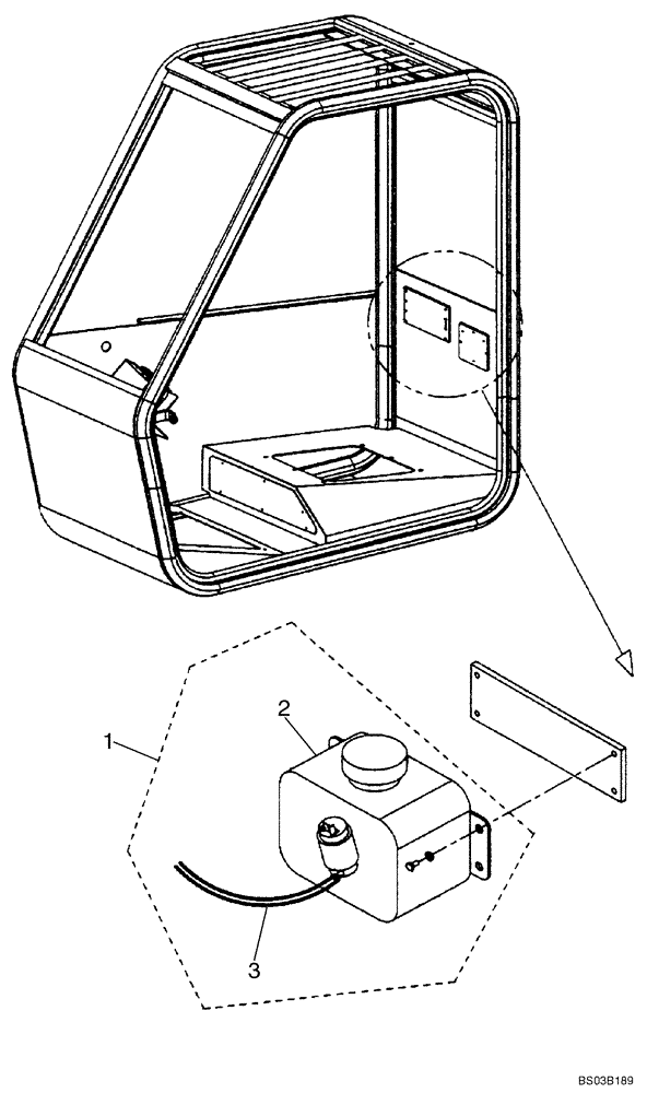 Схема запчастей Case 688G - (4-26) - WINDOW WASHER KIT (04) - ELECTRICAL SYSTEMS