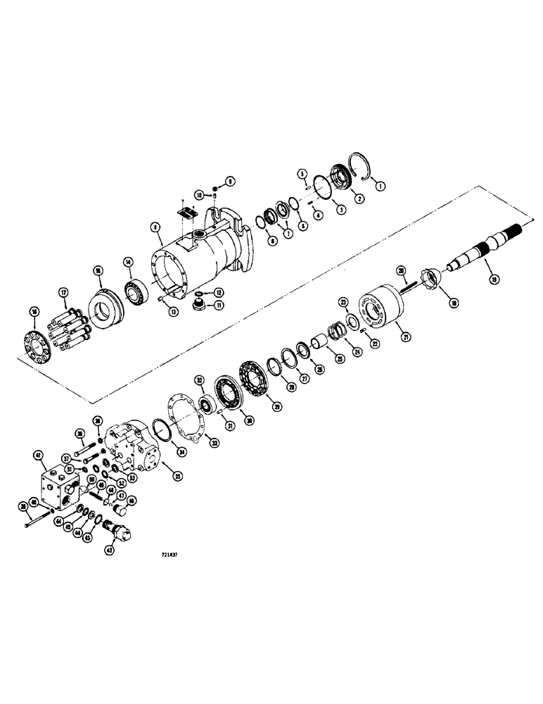 Схема запчастей Case 475 - (182) - F94287 HYDROSTATIC MOTOR, VIBRATOR DRIVE (35) - HYDRAULIC SYSTEMS