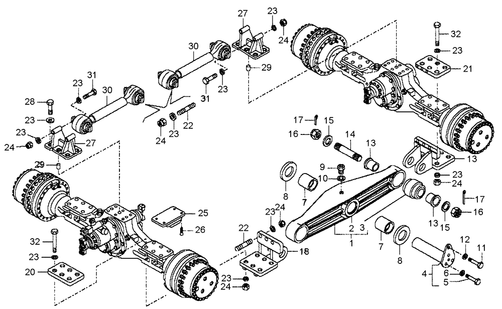 Схема запчастей Case 340B - (39A00010627[001]) - TIE RODS, REAR SUSPENSION (87585270) (09) - Implement / Hydraulics / Frame / Brakes